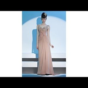 Mermaid dress with beads and flower appliqué